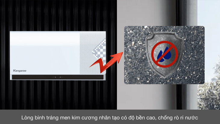 Các công nghệ nổi bật của máy nước nóng Kangaroo > Kháng khuẩn với lòng bình tráng kim cương nhân tạo