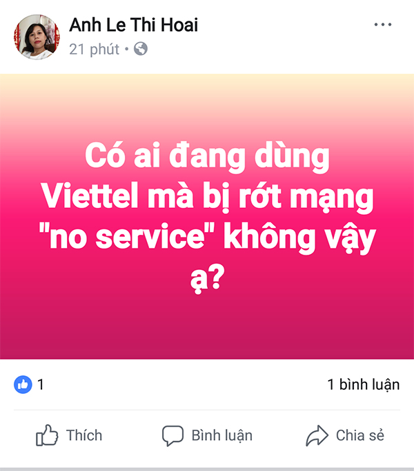 Viettel rớt mạng