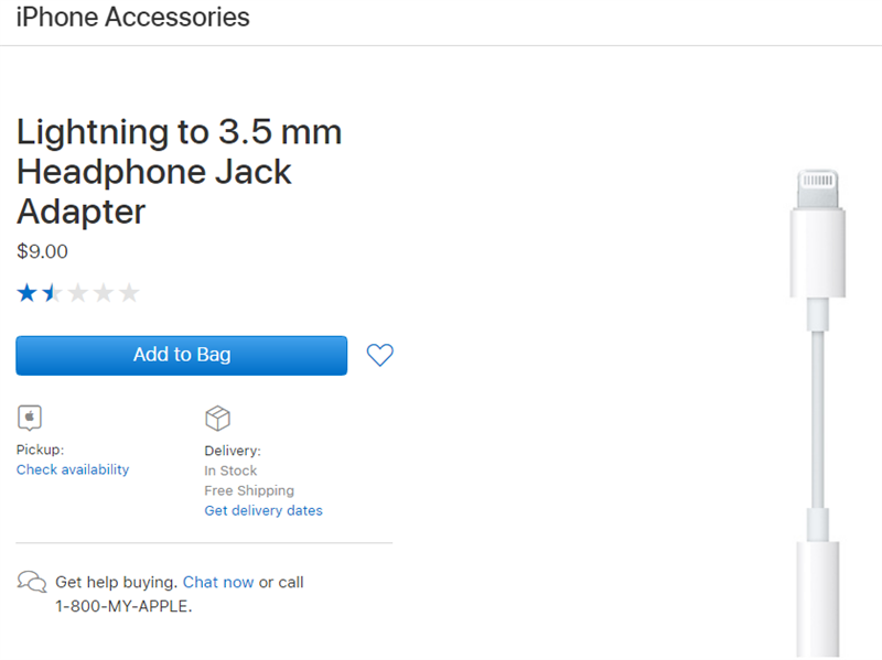 Adapter Lightning sang 3.5 mm