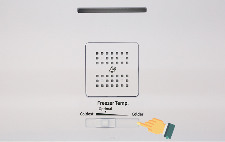 Chỉnh nhiệt độ ngăn đông Cách sử dụng bảng điều khiển tủ lạnh Samsung ngăn đá dưới > Chỉnh nhiệt độ ngăn đông