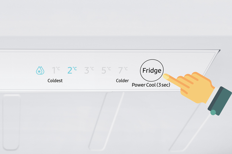 Bật tính năng làm lạnh nhanh Cách sử dụng bảng điều khiển tủ lạnh Samsung ngăn đá dưới > Bật tính năng làm lạnh nhanh