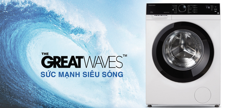 Máy giặt Toshiba TW-BK105S3V SK loại bỏ vết bẩn cứng đầu một cách hiệu quả nhờ công nghệ sóng nước mạnh mẽ Greatwaves