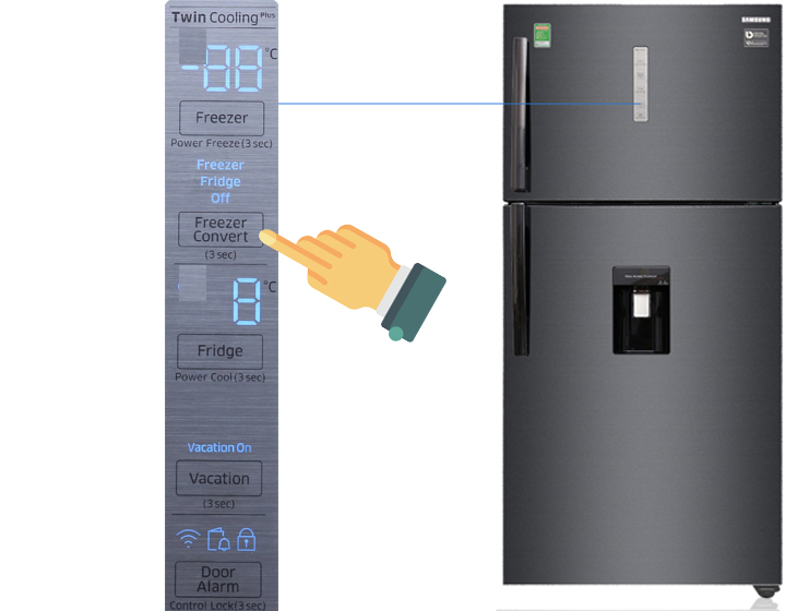 Chỉnh chế độ Freezer Convert(Chuyển đổi ngăn đá)