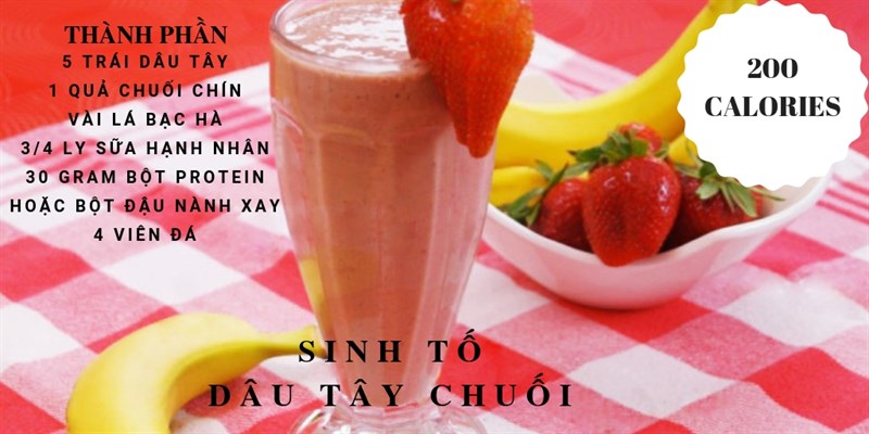 Sinh tố dâu tây và chuối