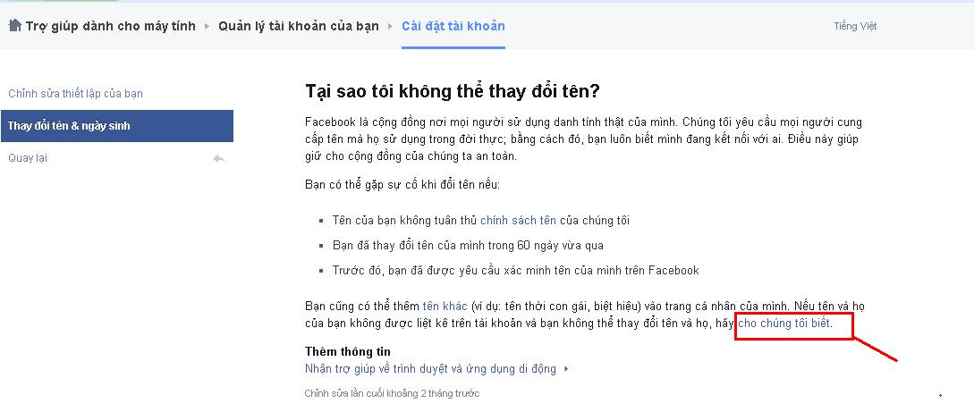 Hướng dẫn 2 cách đổi tên Facebook khi chưa đủ 60 ngày