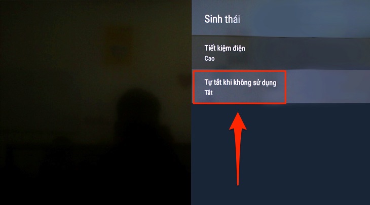 Cách bật chế độ tiết kiệm điện trên Android tivi Sony 2018 > Mục tiết kiệm điện trên tivi Sony 2018