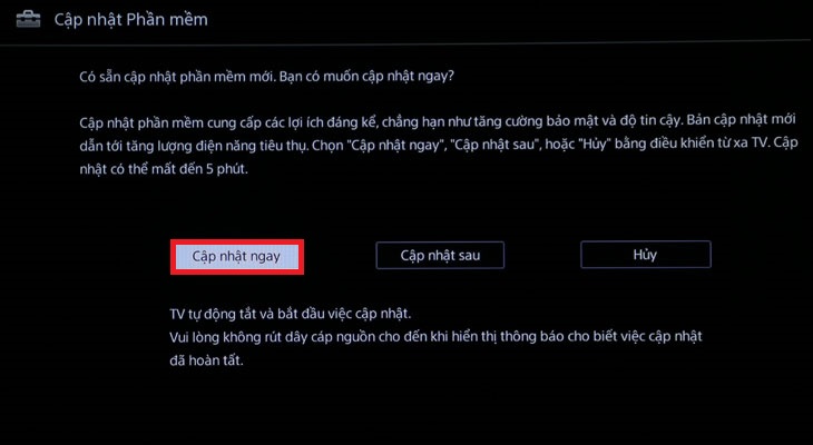 Cách cập nhật phần mềm tự động trên smart tivi sony mới nhất