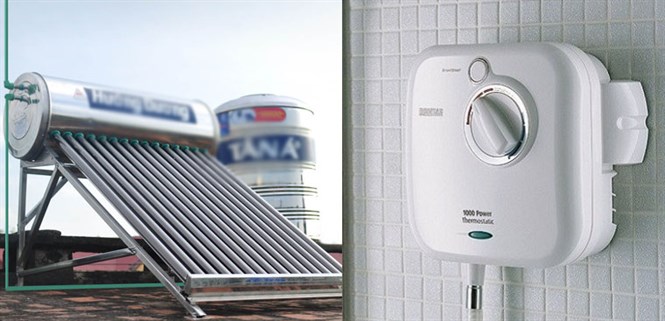 Nên mua máy tắm nước nóng năng lượng mặt trời hay năng lượng điện?
