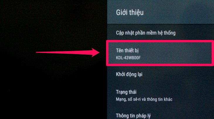 Thông tin tên của tivi nhà bạn