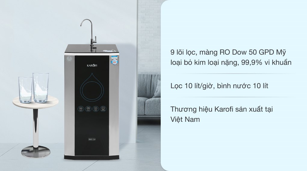 Tổng hợp các mã lỗi trên máy lọc nước Karofi và cách khắc phục hiệu quả > Máy lọc nước RO Karofi K9IQ 2.0 9 lõi 