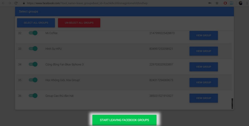 Mẹo thoát hàng loạt group cực nhanh trên Facebook Mẹo thoát hàng loạt group cực nhanh trên Facebook