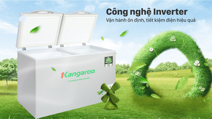 Tủ đông Kangaroo Inverter 290 lít KGFZ290IC1 được trang bị công nghệ Inverter giúp tiết kiệm điện năng hiệu quả.