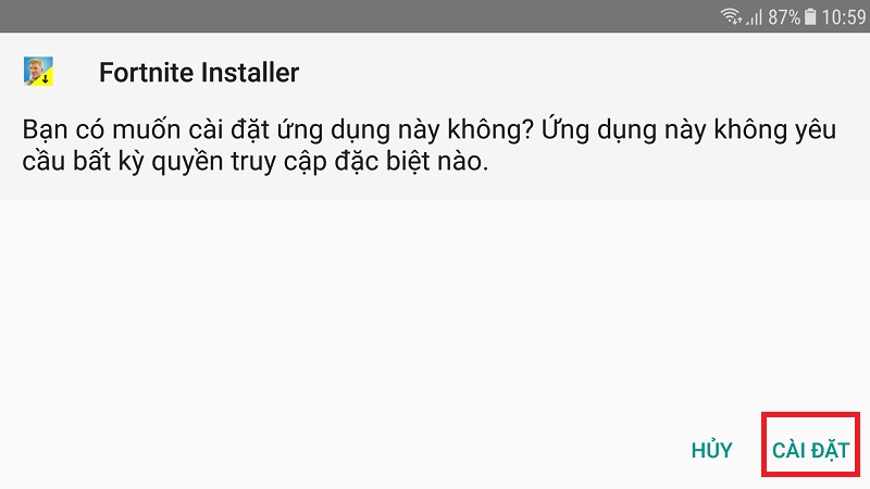 Bấm vào khung Cài đặt