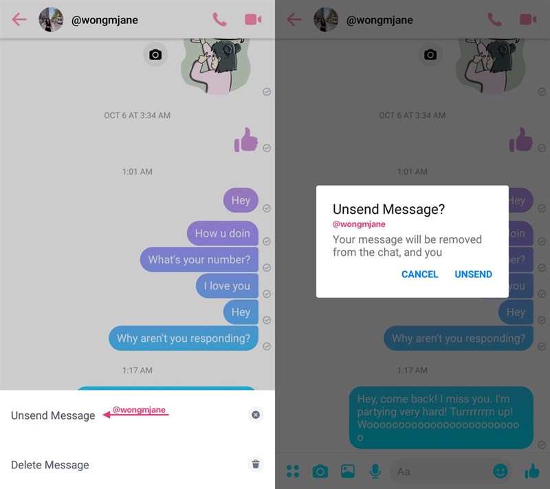 Unsend messages Unsend messages