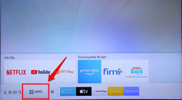 3 cách tạo tài khoản Samsung Account trên Smart tivi Samsung chi tiết > Mục APPS trên tivi Samsung