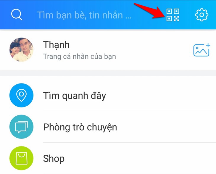 Đăng nhập gmail trong zallo