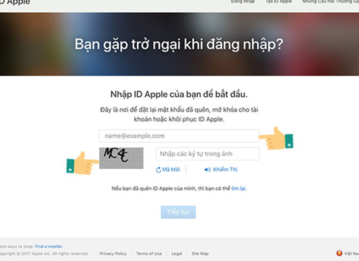 Khôi phục tài khoản iCloud qua máy tính