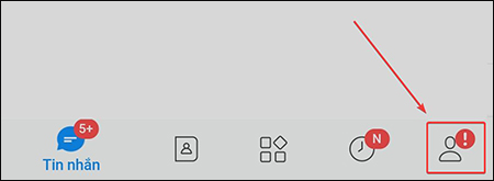 Cách đồng bộ tin nhắn Zalo trên điện thoại và máy tính nhanh chỉ trong 1 nốt nhạc > Bạn hãy nhấp vào mục hình người (Cá nhân)