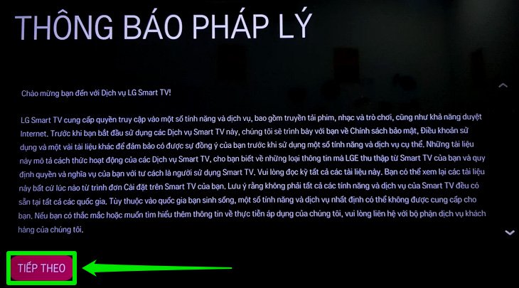 Chọn Tiếp theo