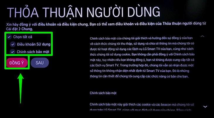 Chọn Đồng ý