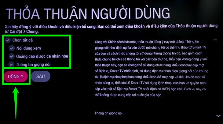 Chọn Đồng ý