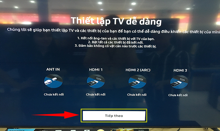 Các bước thiết lập đầu tiên trên smart tivi samsung 2