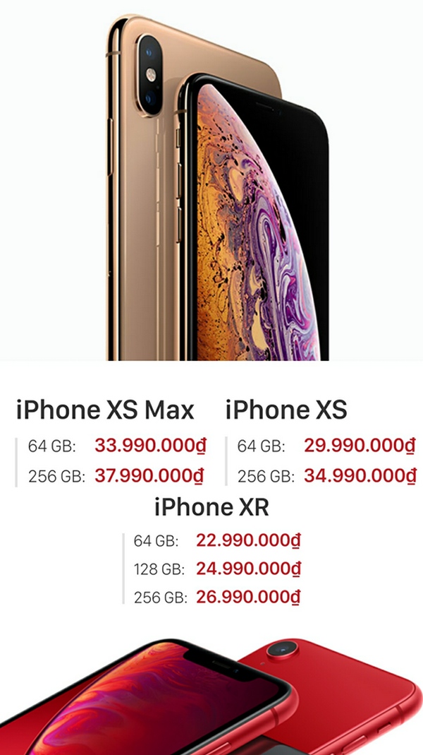 Äặt trưá»c iPhone XR, iPhone Xs, iPhone Xs Max nháºn quà khá»§ng