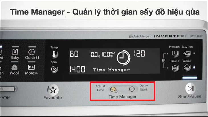 Công nghệ Time Manager trên máy sấy Electrolux 