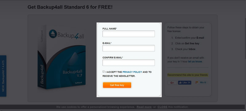 Cách nhận miễn phí phần mềm sao lưu dữ liệu