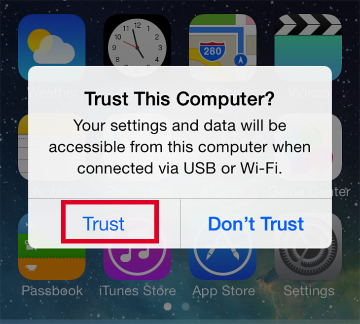 Xác nhận độ tin cậy của máy tính với iPhone của bạn >> Tin cậy