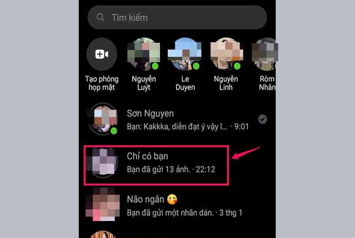 Xóa tin nhắn trên Messenger qua điện thoại và máy tính cực kỳ đơn giản > Vào ứng dụng Messenger trên thiết bị, rồi chọn cuộc hội thoại mà bạn muốn xóa