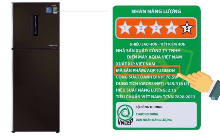 Cách xem mã sản phẩm trên tủ lạnh Aqua Inverter