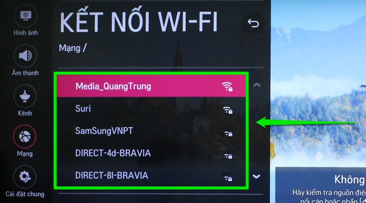 Chọn vào tên Wi-Fi