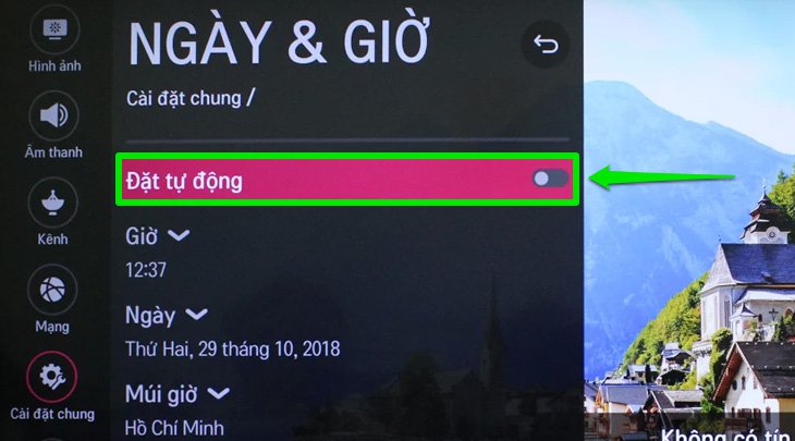 Tắt đặt tự động