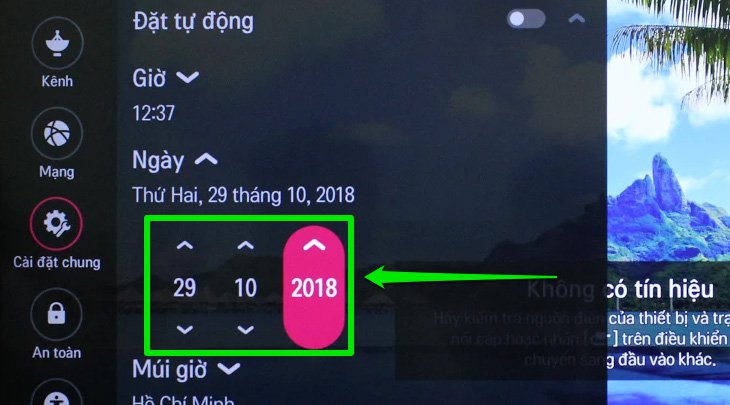 Tùy chỉnh ngày
