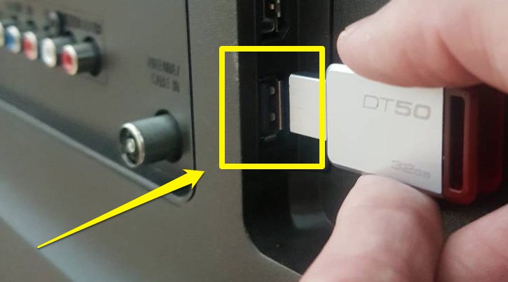 Cắm USB vào tivi