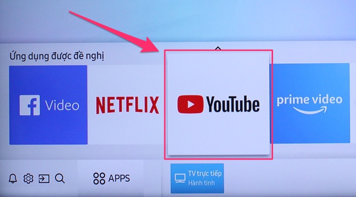Ứng dụng Youtube trên tivi