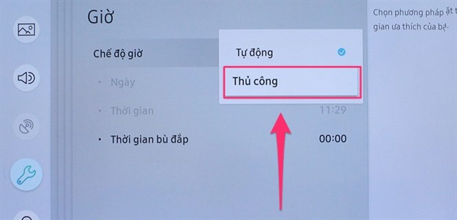 Cách cài đặt thời gian trên Smart tivi Samsung 2018