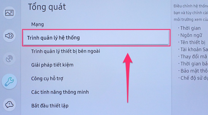 Cách cài đặt thời gian trên Smart tivi Samsung 2018 > Cài đặt trên Smart tivi Samsung