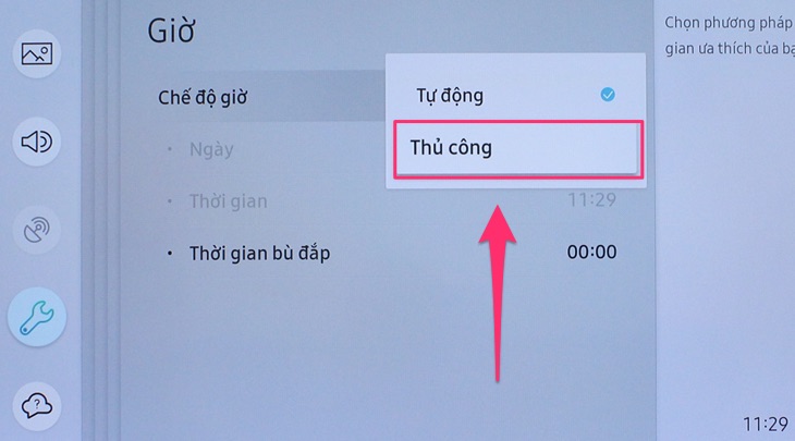 Cách cài đặt thời gian trên Smart tivi Samsung 2018 > Cài đặt thời gian trên Smart tivi Samsung