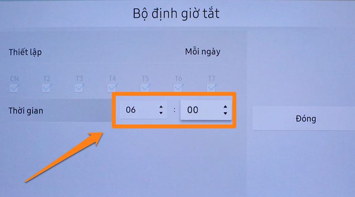 Tùy chỉnh thời gian tắt cho tivi Tùy chỉnh thời gian tắt cho tivi