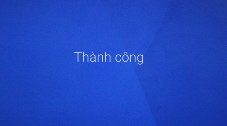 Màn hình tivi thông báo đăng nhập thành công