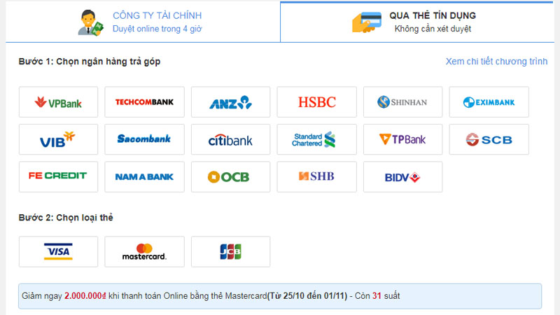 chọn ngân hàng mua iPhone trả góp 0% giảm 2 triệu chọn ngân hàng mua iPhone trả góp 0% giảm 2 triệu