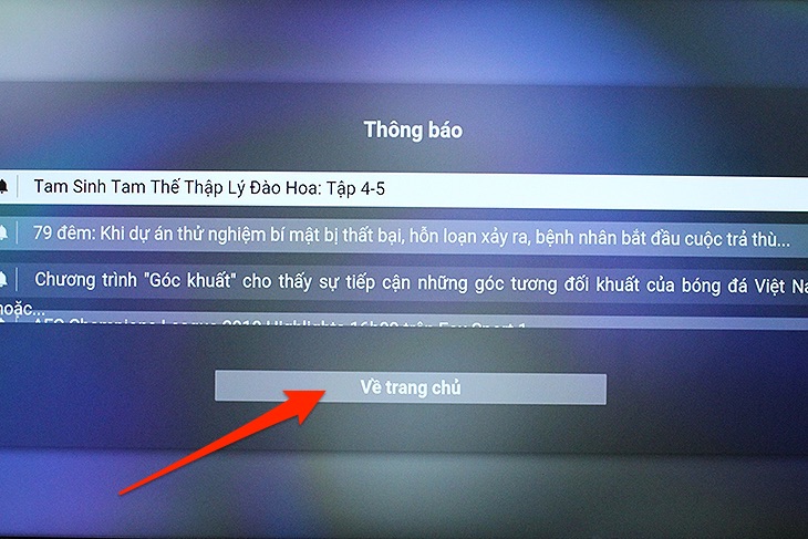 Cách nhận khuyến mãi ứng dụng MyTV trên tivi LG 2018 - về trang chủ