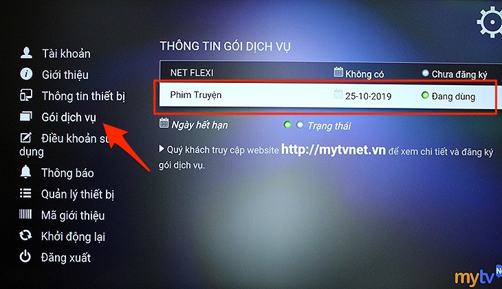 Cách nhận khuyến mãi ứng dụng MyTV trên tivi LG 2018 - kiểm tra dịch vụ