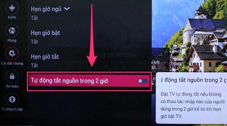 Bật tự động tắt trên Smart tivi LG
