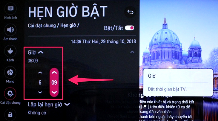 Hẹn giờ trên Smart tivi LG