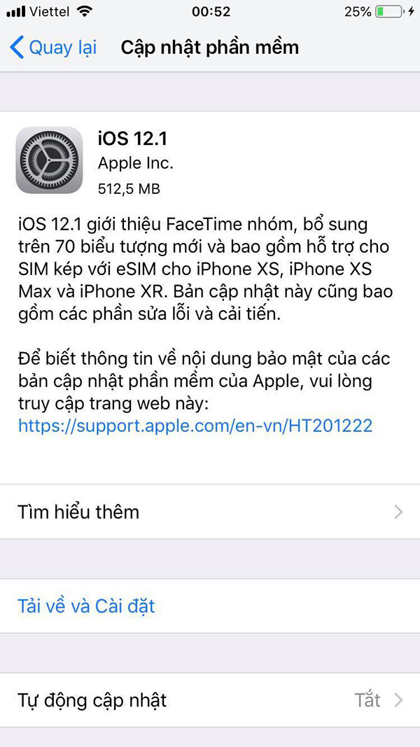 iOS 12.1 cải tiến iOS 12.1 cải tiến