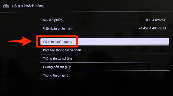 Mục Hỗ trợ khách hàng trên Smart tivi Sony cơ bản