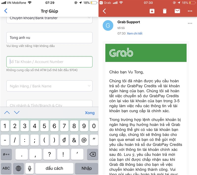 Hướng dẫn lấy lại tiền từ tài khoản GrabPay về thẻ ngân hàng của bạn - ảnh 5 Hướng dẫn lấy lại tiền từ tài khoản GrabPay về thẻ ngân hàng của bạn - ảnh 5